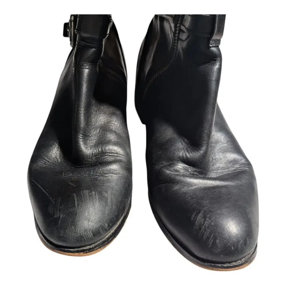 Coach Micha Black Leather Knee High Flat Sole Equestrian Riding Boots Sz 9
